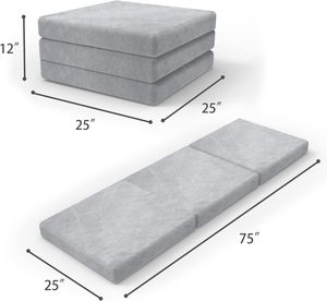 Wholesale Tri Folding <strong>Mattress</strong> Foam <strong>Topper</strong> 4" Thickness Floor <strong>Mattress</strong>, Guset <strong>Bed</strong> with Removable&amp;Machine Washable Cover , - Product Image 2