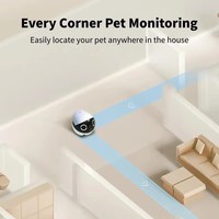Robot Compagnon pour Animaux de Compagnie avec Contrôle Sans Fil Intelligent par Application, Caméra HD, Voix Bidirectionnelle Interactive, Jouet pour Chat à Poulie