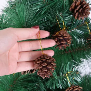 Cono di pino in legno naturale 6/9 pz vendita albero di Natale