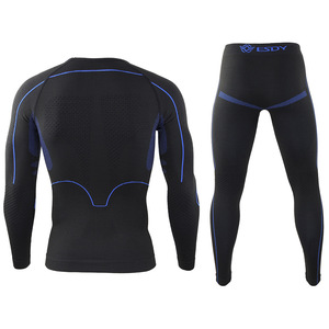 Ensemble de survêtement thermique sans couture en mélange de coton DF ESDY 2 pour hommes, idéal pour l'entraînement sportif en extérieur et le fitness – Sous-vêtements tricotés sculptants - Product Image 2