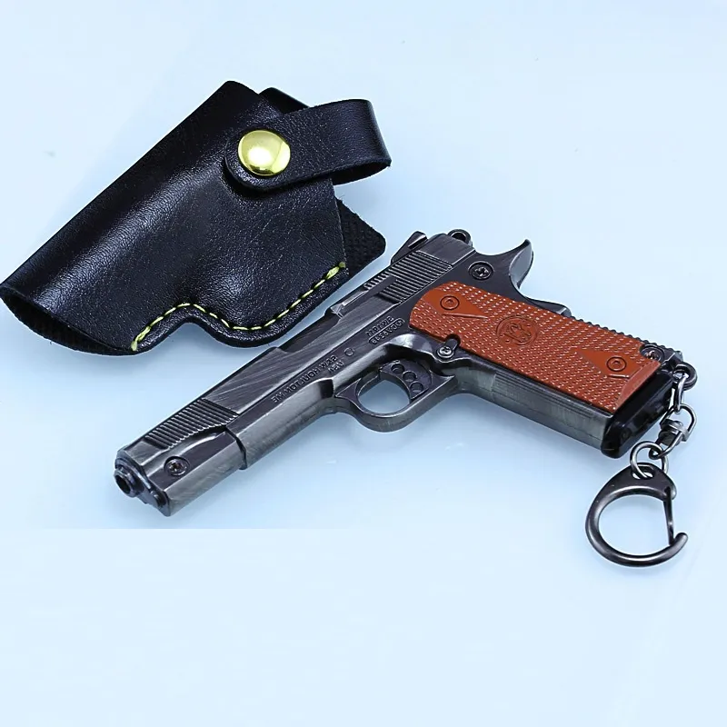 新しいデザインコルト1911ピストルおもちゃの銃キーホルダーモデル屋外ゲーム金属武器金属