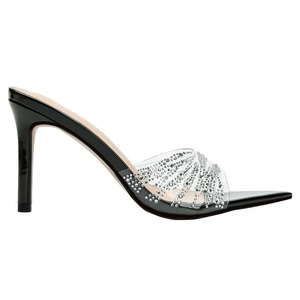 Women's Silver Rhinestone Transparent PVC <b>Pointed</b> <b>Toe</b> Stiletto Heeled <b>Mule</b> Sandals on Quality Ladies Sexy Pumps - Product Image 3