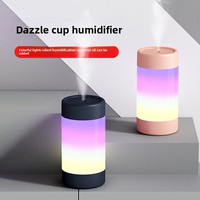 Diffuseur d'aromathérapie USB pour la maison et la voiture, purificateur d'air de bureau, effets lumineux, 300 ml, faible bruit, en plastique