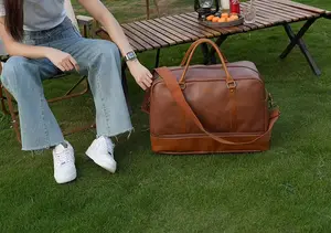 Borsa da viaggio in pelle di alta qualità borsa da viaggio Weekender borsa da viaggio impermeabile grande borsa da viaggio con custodia per scarpe