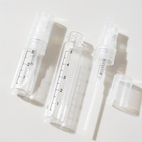 Botol Parfum Kaca Bening 2ml 3ml 5ml 10ml dengan Skala, Botol Semprot Kaca untuk Perjalanan, Botol Parfum Kecil untuk Uji Coba