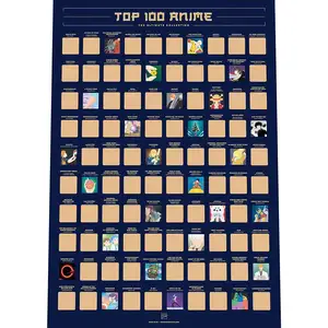 Custom 100 Anime Scratch Off Poster- Best Gifts for Anime Lovers, Christmas, Easter, Valentine's Day