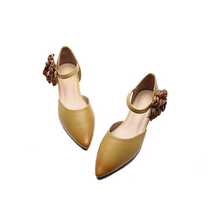 <span class=keywords><strong>Sandali</strong></span> <span class=keywords><strong>Donna</strong></span> Estivi alla Moda con Tacco Medio, Punta Affusolata e Cinturino Posteriore, Colore Beige Giallo - Vendita all'Ingrosso - Product Image 1