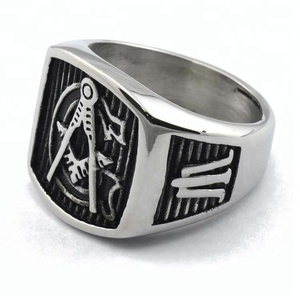 Europa y América, nuevo diseño <span class=keywords><strong>de</strong></span> moda <span class=keywords><strong>de</strong></span> acero inoxidable joyería Punk <span class=keywords><strong>Maestro</strong></span> masón sello masónico anillos <span class=keywords><strong>de</strong></span> dedo - Product Image 2