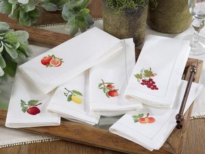 <span class=keywords><strong>Ensemble</strong></span> de serviettes de table de la collection Broderie élégante Motif citron brodé Parfait pour la mère de la mariée/<span class=keywords><strong>du</strong></span> <span class=keywords><strong>marié</strong></span> Coton Lot de 6 - Product Image 4