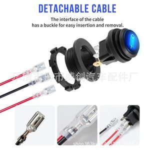KCD2 Round Waterproof Rocker <b>Switch</b> With Light 3 Pin <b>12V</b> 20A For Motorcycle Panel Wiring - Product Image 2