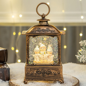 Musical Christmas LED Water Lantern 23cm <b>Large</b> Rectangle Snow Globe Santa Snowman Reindeer Tabletop <b>Ornament</b> - Product Image 5