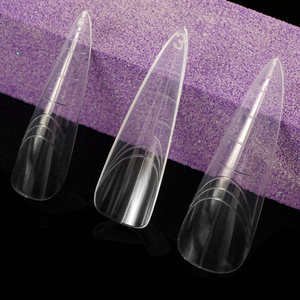 Clear Stiletto <b>Nail</b> Dual Forms Poly UV Gel Quick Building <b>Extension</b> Mold Tips for Finger <b>Nails</b> - Product Image 1