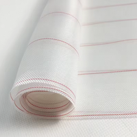 Nylon PA66 résistant à la chaleur et sans alcali, feuille de protection 85 g/m² à rayures rouges, enduite de silicone, pour découpe, infusion sous vide, RTM, composite aérospatial