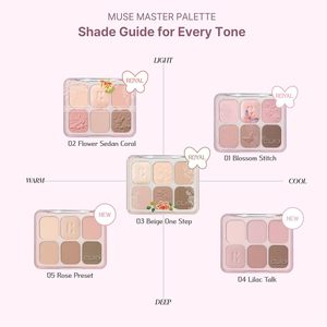 Clio Muse Master Eyeshadow Palette 6 Color Neutral Beige Matte Satin High Pigment Eye Shadow For Light Skin Tone - Product Image 5