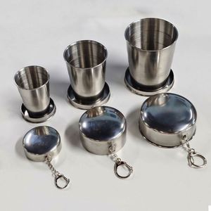 Tasse de voyage télescopique personnalisée en métal avec porte-clés pour le camping - Product Image 4