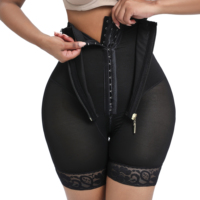 Short d'entraînement de taille pour femme Short de contrôle du ventre Shapewear Panty Respirant Butt Lifter Dentelle Décoration