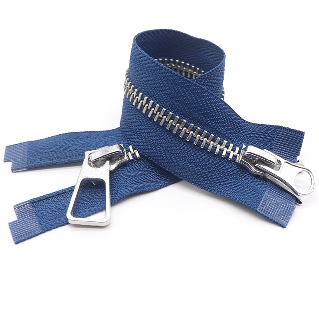 KY High-quality Wholesale 5# Metal Two-way Separator Double SlidersZipper for Bags & Cloths