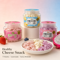 Aimo Cheese Fruity Puff Crisps Camilan Protein Ringan dan Lembut dalam Kotak untuk Anak-anak, Istirahat Kantor, Teh Sore