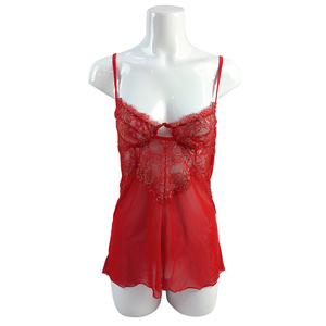 Or Paillettes Cils Nuisette En Dentelle et En Maille <span class=keywords><strong>De</strong></span> Cordes <span class=keywords><strong>Dos</strong></span> <span class=keywords><strong>Nu</strong></span> Lingerie Nuisette Robe Femmes Sexy Rouge Vêtements <span class=keywords><strong>De</strong></span> Nuit - Product Image 1