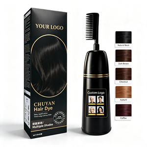 Tinte Permanente para el Cabello a Base de Hierbas Naturales CHUYAN, Sin Amoníaco, con Aplicador de Peine, Venta al Por Mayor - Product Image 1