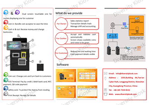 Tốc độ cao Tự động làm việc tự phục vụ tiền giấy & đồng xu thay đổi tiền mặt xử lý máy thanh toán kiosk cho cửa hàng bán lẻ - Product Image 4
