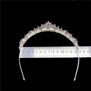 RE3628 Zircon <strong>Bridal</strong> Tiara Sparkling Copper Cubic Zirconia Wedding Headband Princess <strong>Hair</strong> <strong>Bands</strong> - Product Image 5