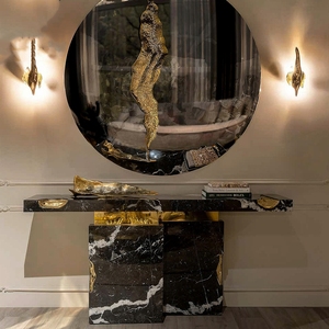 <span class=keywords><strong>Console</strong></span> di lusso contemporaneo italiano da salotto in acciaio inox marmo per la casa Hotel Villa corridoio scopo decorativo - Product Image 3