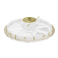 Plateau rotatif en lucite Simanim, plateau en acrylique en forme de nid d'abeille pour la fête de Rosh Hashanah, plateau à sept compartiments avec plat à miel et cuillère