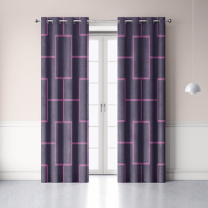 Hiện đại sang trọng rèm cửa sổ ánh sáng nghệ thuật trừu tượng hình học in màu cam mới nhất thiết kế thời trang cho phòng khách & phòng ngủ - Product Image 4