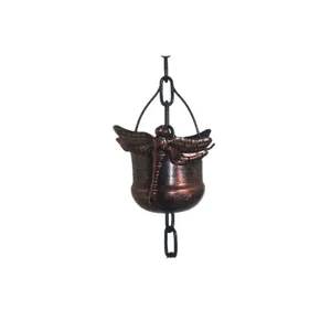 Chaîne de pluie coupe libellule en métal pour décoration de jardin ou de maison chaîne de pluie décorative décoration de jardin et gouttière ornements en cuivre