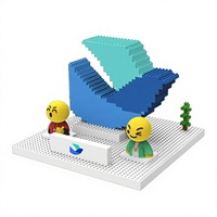 Bloques de Construcción de 4mm, Material ABS, Manualidades Creativas, Adornos de Escritorio, Imagen de Empresa, Mascotas Corporativas, Juguetes de Moda