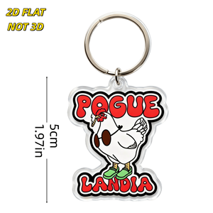 Divertido Llavero de Pollo Pague Landia, Gallo Genial con Gafas de Sol y Zapatillas, Colgante Acrílico para Llaves, Bolsos, Mochilas - Product Image 2
