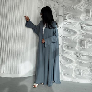 Azure Wave <span class=keywords><strong>Blue</strong></span> Open Abaya <span class=keywords><strong>Star</strong></span> Motif Accent Light Flow Cover Park Morning Strolls Tier Connect - Product Image 3