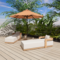 Chaise longue double moderne Fulin, très vendue, en métal, pour villa, hôtel, jardin, bord de mer, mobilier de loisirs en plein air