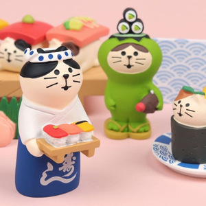 Cat Sushi Restaurant Resin Ornaments Handmade Decorative Items For Desktop And Car Home Decoration Animal Shape Craft - Product Image 2