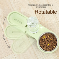 Ensemble de gamelles pliables en acier inoxydable et plastique pour chat et chien, distributeur automatique rotatif double, abreuvoir portable multifonctionnel, fournitures pour animaux de compagnie d'intérieur