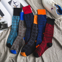 Chaussettes habillées rétro pied-de-poule pour hommes en coton/élasthanne respirant, tissage jacquard, idéales pour le style business décontracté