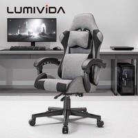 Chaise de jeu ergonomique avec support lombaire réglable et siège pivotant plus large 135 °   Chaise de bureau inclinable pour l'e-sport