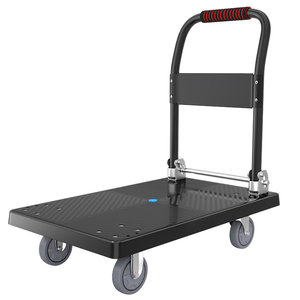 VIMA Heavy Duty Industrial Shopping Cart 150kg Iron & Plastic Four-Wheel <b>Platform</b> <b>Trolley</b> for Transportation - Product Image 1