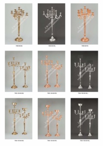 Candélabre en métal or rose à 9 lumières, nouveau design, idéal pour la maison, les fêtes, les événements, Noël et les décorations de mariage - Vente chaude - Product Image 6