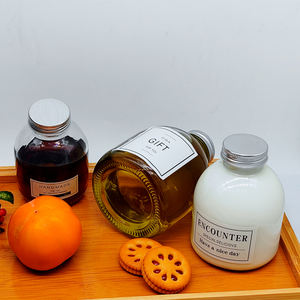 Bouteille d'eau transparente de 500ml bouteille de boisson <span class=keywords><strong>en</strong></span> verre avec couvercle bouteille <span class=keywords><strong>en</strong></span> verre de 350ml pour jus lait thé biologique café - Product Image 3