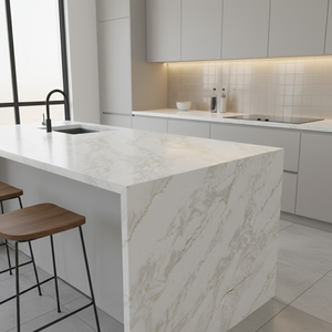 Encimera de Cuarzo Blanco Calacatta de Piedra Artificial Premium Duradera para Isla de Cocina, Tocador de Baño, Hotel - Product Image 2