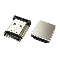 Connecteur SMT mâle HD 19 broches, bord de carte de 1,6 mm, type A centré, adaptateur audio-vidéo haute définition