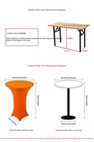 Housse de table rectangulaire en polyester élastique, fabriquée à la main et personnalisée en usine, pour cocktails, conférences et extérieur