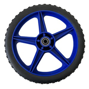 Cheng Jin Vehicles 12 Inch Solid <b>Plastic</b> <b>Wheel</b> Blue PVC Coated For Lawnmower Mini Tiller - Product Image 3