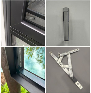 Foshan Fabricants de fenêtres et de portes Fenêtre à battant à cadre en aluminium noir personnalisé Fenêtres à double vitrage résistantes aux chocs - Product Image 4