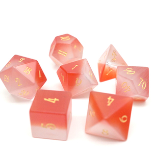 Offre Spéciale : Ensemble <span class=keywords><strong>de</strong></span> dés polyédriques D&D en pierre gemme œil <span class=keywords><strong>de</strong></span> chat orange, rouge, jaune et verte pour <span class=keywords><strong>jeux</strong></span> <span class=keywords><strong>de</strong></span> rôle - Product Image 2