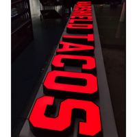 Panneaux métalliques imprimés sur mesure, lettres 3D pour nom d'entreprise extérieur, signalétique lettres 3D éclairées par LED, panneau acrylique extérieur