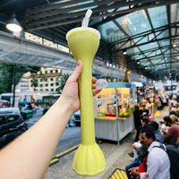 Gobelet de jardin en forme d'haltère à col long de 16 oz avec couvercle et paille, réutilisable pour usage extérieur, vente directe usine
