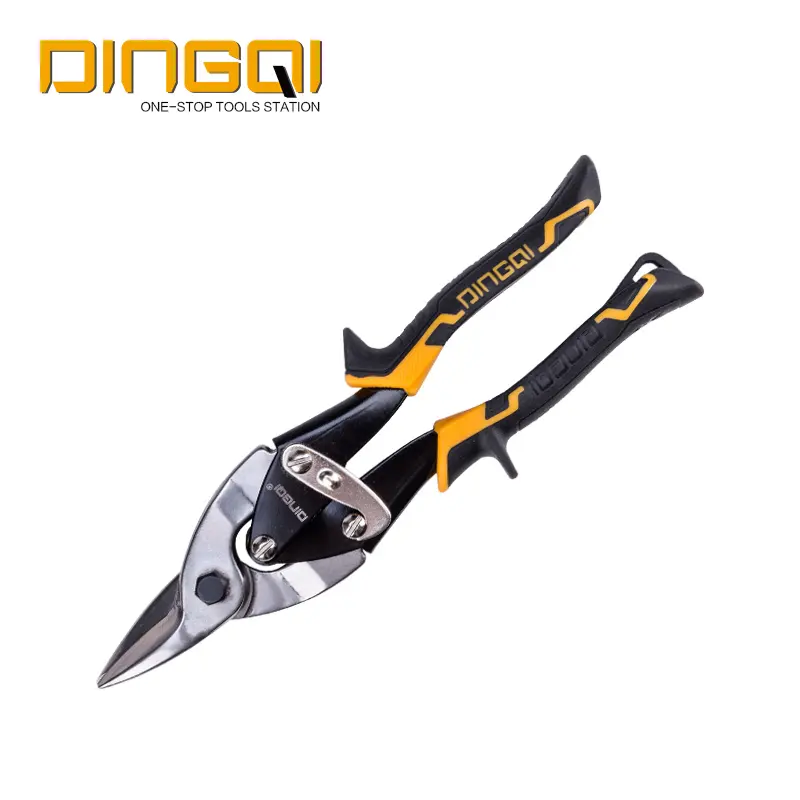 DingQi Heavy Duty Hand Tool Chrome Vanadium Metal Straight Aviation Snips Series Cutting Tools Scissors